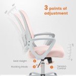 Ergonomic Pink Mesh Rolling Office Chair with Lumbar Support