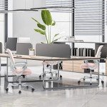 Ergonomic Pink Mesh Rolling Office Chair with Lumbar Support