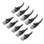 10-Pack 10ft Snagless Cat 6 Ethernet Cables