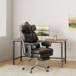 Ergonomic Big & Tall Office Desk Chair with Footrest
