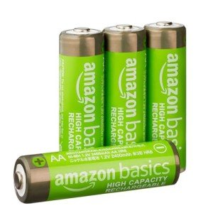 Amazon Basics 4-Pack Rechargeable AA NiMH Batteries