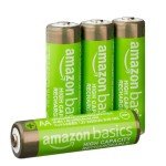 Amazon Basics 4-Pack Rechargeable AA NiMH Batteries