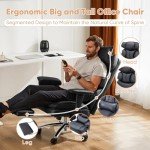 Ergonomic Big & Tall Office Desk Chair with Footrest