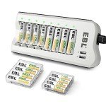 EBL Rechargeable AA/AAA Battery Pack with Charger