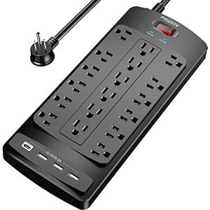 18-Outlet Surge Protector Power Strip with USB Ports