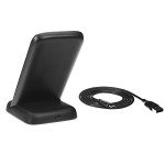 Amazon Basics 10W Qi Certified Wireless Charging Stand (iPhone 15/14/13/12/11/X, Samsung), with USB Cable (No AC Adapter), Black