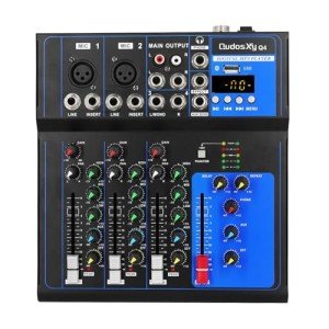 QudosXy 4-Channel Bluetooth Audio Mixer Console