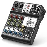 4-Channel USB Bluetooth Audio Mixer for Streaming