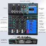 QudosXy 4-Channel Bluetooth Audio Mixer Console