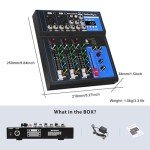 QudosXy 4-Channel Bluetooth Audio Mixer Console