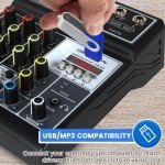 4-Channel USB Bluetooth Audio Mixer for Streaming