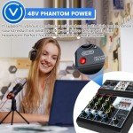 4-Channel USB Bluetooth Audio Mixer for Streaming