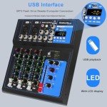 QudosXy 4-Channel Bluetooth Audio Mixer Console