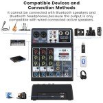 4-Channel USB Bluetooth Audio Mixer for Streaming