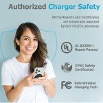 Magnetic Wireless Charger,MagEase 15W Wireless Charger Magnetic Compatible with iPhone 16/15/14/13/12 Series and AirPods 3/2/Pro, Charging Pad with USB-C Cable and USB-A Converter (White)