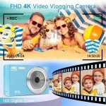 4K 44MP Compact Camera for Teens with Zoom