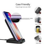 Amazon Basics 10W Qi Certified Wireless Charging Stand (iPhone 15/14/13/12/11/X, Samsung), with USB Cable (No AC Adapter), Black