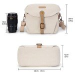 BAGSMART Ivory Crossbody Camera Bag with Rain Cover