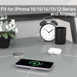 Magnetic Wireless Charger,MagEase 15W Wireless Charger Magnetic Compatible with iPhone 16/15/14/13/12 Series and AirPods 3/2/Pro, Charging Pad with USB-C Cable and USB-A Converter (White)