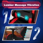 ECOTOUGE Ergonomic Gaming Chair with Footrest, Red
