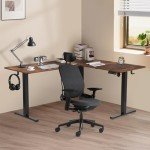 Lynxor Adjustable L-Shaped Electric Standing Desk