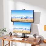 WALI Dual Vertical Monitor Stand for Up to 32 Inches