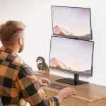 WALI Dual Vertical Monitor Stand for Up to 32 Inches