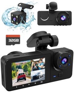 3-Channel 4K Dash Cam with Night Vision
