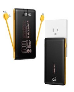 10000mAh Portable Charger with Built-in Cables