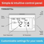 Lux TX9600TS Programmable Touchscreen Thermostat - White