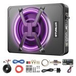 800W Slim Under Seat Car Subwoofer with LED