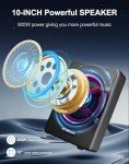 800W Slim Under Seat Car Subwoofer with LED