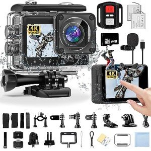 4K Waterproof Action Camera with Dual Touch Screen