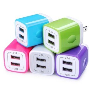 FiveBox 5-Pack USB Wall Charger, Dual 2.1A