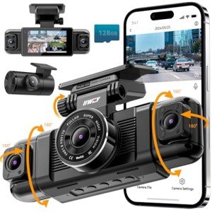 IIWEY N5 4-Channel 1080P Dash Cam with 128GB Card