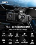 IIWEY N5 4-Channel 1080P Dash Cam with 128GB Card