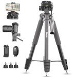 75" Aluminum Camera Tripod with Wireless Remote