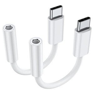 JXMOX USB-C to 3.5mm Headphone Adapter - 2 Pack
