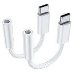 JXMOX USB-C to 3.5mm Headphone Adapter - 2 Pack
