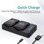 2-Pack EN-EL14 Battery & Fast Charger for Nikon