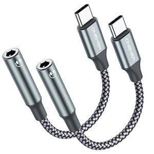 OneKer USB-C to 3.5mm Adapter (2-Pack)