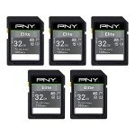 PNY 32GB Elite Class 10 SDHC Flash Card 5-Pack