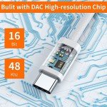 JXMOX USB-C to 3.5mm Headphone Adapter - 2 Pack