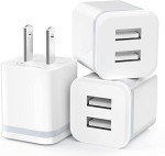 LUOATIP Travel Adapter with 2 USB Ports - 3-Pack