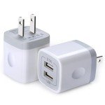 Dual Port USB Wall Charger 2-Pack, 2.1A