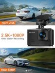 2.5K Dual Dash Cam with Night Vision & 32GB Card