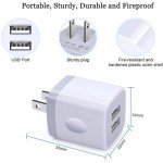 Dual Port USB Wall Charger 2-Pack, 2.1A