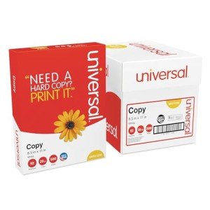 Universal 11289 White Copy Paper, 20lb, 5 Reams