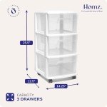 3-Drawer Plastic Storage Cart for Home & Office