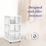 3-Drawer Plastic Storage Cart for Home & Office
